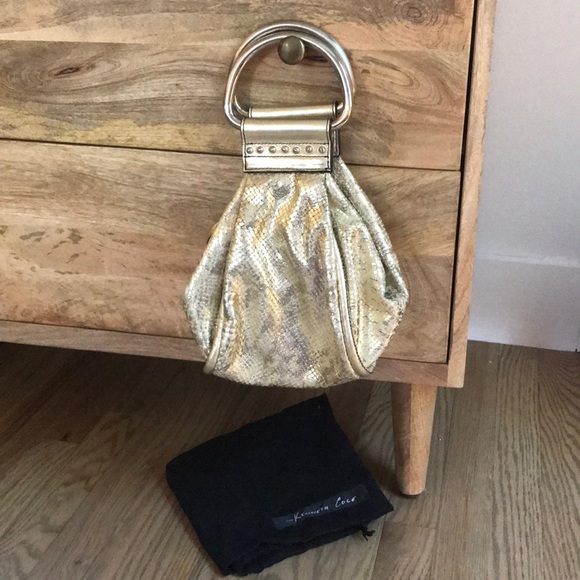 Kenneth Cole Handbags - NWOT Kenneth Cole gold snakeskin handbag